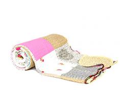 1001 Wohntraum N055 Frida - Copriletto in patchwork, motivo: floreale, dimensioni: 150 x 200 cm