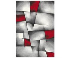 Tappeto moderno, basso contorno mucchio 3D taglio Rosso Grigio Crema (sognare Brillance) Größe 120x170 cm