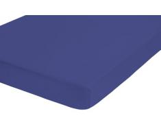 Biberna 77155/287/041, Lenzuolo In Cotone Jersey Elastico, Blu (Saphir), 140 X 200 cm - 160 X 200 cm