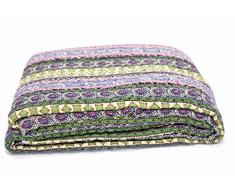 1001 Wohntraum 10265 Blue Quilt Y2, "Orient Barock", - Trapunta patchwork vintage, 180 x 220 cm, colore azzurro