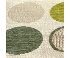 Just Contempo - Cuscino decorativo imbottito per letto o divano, in ciniglia, con motivo contemporaneo a cerchi, 43 x 43 cm, Poliestere, verde, fodera cuscino 17 x 17