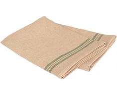 Vaitkute 116009 - Confezione da 2 asciugapiatti Landhaus 100% lino lavabile a 60º 350 g/m2 47 x 70 cm colore naturale con righe verdi