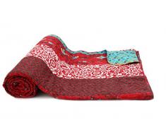Coperta plaid Copriletto Nena strisce uccelli Boho Shabby chic vintage Quilt, Cotone, bunt, 230 x 250cm