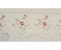 Just Contempo - Copripiumino trapuntato di lusso misto cotone, set di biancheria da letto, ricamato in pizzo con motivo vintage, Cotone, Broderie Anglaise - panna, Super King