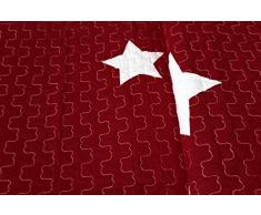 1001 Wohntraum 13d61blue 1 Quilt Sophie stelle Stars - Coperta Plaid coperta, rot / bordeaux, 180 x 220 cm