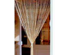 1001 Wohntraum Fadenstore F04 - Tenda a fili, 100 x 200 cm, colore: Oro luccicante