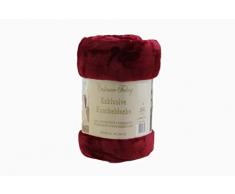 Coperta di alta qualità - Cashmere sensazione, soffitto residenziale, Micofaser, copriletto, Poliestere, rosso, 150 x 200 cm