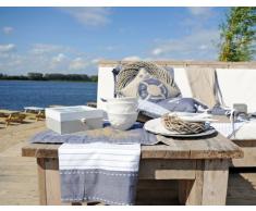 Clayre & Eef ath42 C cucina Strofinaccio at the Harbour Blu Bianco 50 x 85 cm