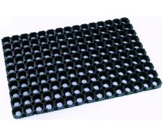 DOMINO, Pesante zerbino di gomma per uso esterno, 50 x 80 cm. Colore nero.