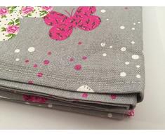 Set 6 strofinacci - canovacci da cucina 100% cotone cm 50x70 - Made in Italy - Farfalle Fuxia