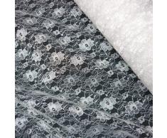 Nortex Mill - Stoffa in pizzo, motivo floreale, colore avorio, venduta al metro