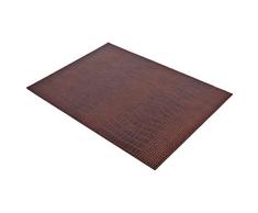 Signature Home Collection AP-104-A01 - Tovaglietta americana, in pelle stampa di coccodrillo, utilizzabile da ambo i lati, lavabile, 45 x 33 cm, altezza: 0,5 cm, 6 pezzi, colore: Marrone chiaro