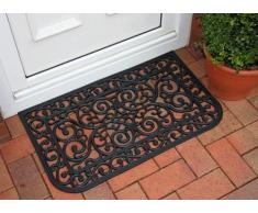 Resistente ed elegante zerbino in gomma con motivo simil ferro battuto 45x75cm