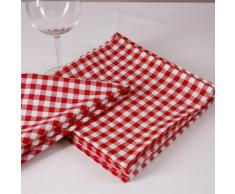 Tovagliolo, 1 x 1 cm, cotone, molti colori e taglie senza cuciture a quadri, a quadretti, tessuto, biancheria da tavolo 40 x 40 cm Rot und Weiß