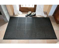 TAPPETO ZERBINO GOMMA COLOR NERO CON BORDI LATERALI ANTISCIVOLO | CM. 153x91x2,7