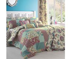 Dreams n' Drapes - Marinelli, Biancheria per letto matrimoniale, incl. copripiumino e federe, Multicolore (Teal)