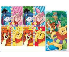 Disney Winnie Pooh - Set di 3 asciugamani per bambini, dimensioni pezzo singolo: 35 x 65 cm