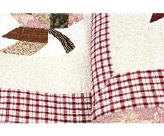 Copriletto Eva 230 x 250 cm Patchwork foglie fiori paese casa plaid Quilt