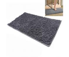 Microfibra Shag Bagno non stuoia di slittamento da bagno Tappeti Mats morbido tappeto bagno 20x32 pollici per bagno, Cucina, Vasca da bagno e camera da letto, Dahen (grigio)