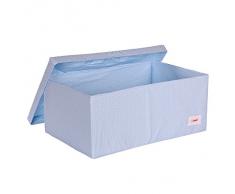 Minene UK Ltd - Scatola portaoggetti con motivo a pois, ideale per riporvi giocattoli, indumenti e biancheria da letto, colore: Bianco/Azzurro