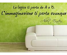 Adesiviamo Albert Einstein 2 L Adesivo Murale, PVC, Nero, 180 x 53 cm