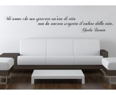 Adesiviamo Charles Darwin M Adesivo Murale, PVC, Nero, 120 x 18 cm