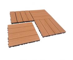 GARDENWOOD - PIASTRELLE IN LEGNO COMPOSITO WPC 30x30cm (Set 6 pz) (WOOD, effetto legno)