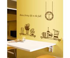 ufengke® Personalizzato Vasellame da Cucina Adesivi Murali, Tazze e Ciotole Thermos Adesivi da Parete Removibili/Stickers Murali/Decorazione Murale per la Cucina Sala da Pranzo
