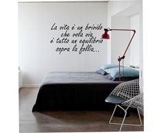 wall stickers Adesivo murale frase "La vita è un brivido che vola via" (57cm x 25cm) - adesivi murali decorazioni interni by tshirteria