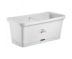 Stefanplast 2075954 Vaso di fiori naturale con sistema di auto-irrigazione bianche 80 x 40 x 34 cm