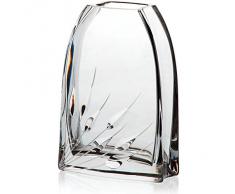 Vaso, vaso da fiori "LILY", trasparente, rettangolare com decorazioni, 16 x 8 cm, cristallo al piombo, stile moderno (GERMAN CRYSTAL powered by CRISTALICA)