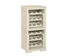 Tontarelli Omnimodus Colonnina Scaffale Porta Bottiglie 18, Plastica, Angora, 40x42.5x85.5 cm