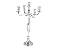 Spetebo - Candelabro a 5 bracci in metallo, 40 cm (M), colore: Argento