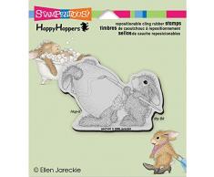 Cling Stamp HappyHopper Stampendous Rubber 3,5 x 4 , motivo: coniglietto di Pasqua