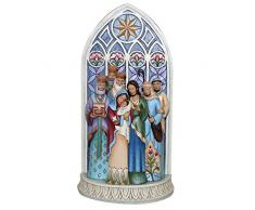 Enesco Heartwood Creek Oggetto Decorativo dAppoggiare Presepe in Finestra della Cattedrale, Resina, Multicolore