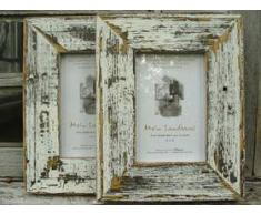 Cornice per Quadro Stile Rustico - Bianco / Nero 10x15cm