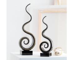 Leonardo 064112 Twist - Scultura in vetro, 48 cm, colore: Beige/Grigio