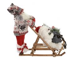 WeRChristmas - Decorazione natalizia a forma di Babbo Natale con slitta, 35 cm, colore: rosso/verde