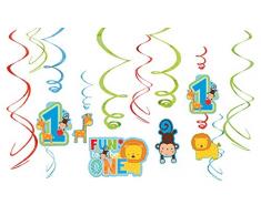 Decorazioni a stelle filanti per primo compleanno del figlio, da appendere, motivo Wild at One