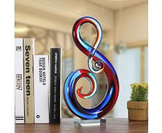 Tooarts Nota di Musica Scultura Vetro Decorazione del Mestiere Regalo Home Decor Abstract Ornament