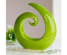 Scultura moderna e meravigliosa ceramica verde Altezza 18 cm Larghezza 18,5 centimetri