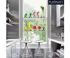 Eurographics WS-DT1033 - Adesivi riutilizzabili per finestre, motivo: verdure animate
