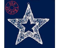 Stella Natale 3D con decori diamond 50LED Bianco Ghiaccio (45LED FISSI+5 LED Flash) RT24773