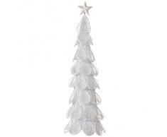 WeRChristmas - Albero di Natale in metallo, con 10 luci LED, 46 cm, bianco