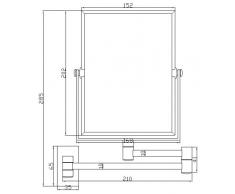 VELMA - AE208 - 2 lati Specchio cosmetico / Specchio ingranditore / Specchio da trucco / Specchi per radersi - Ingrandimento x3 + Grandezza normale - Orientabile - Allineabile alla parete - Ottone cromato lucidato - Non in plastica