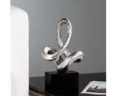 Statuetta Peak-Scultura di Design in poliresina, altezza: 28 cm, colore: argento