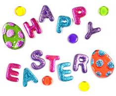 Outlook Design Gel Gems Mini Banner Decorazione, Modello Buona Pasqua, Polimero Morbido Totalmente Atossico, Multicolore