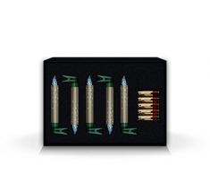 Krinner Deluxe Crystal 74275 - Set di 5 candele LED a pile, senza cavi, per decorazione dellalbero di Natale, luce bianca calda, colore champagne