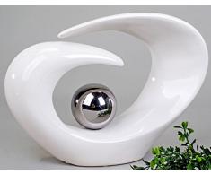 Magnifica Scultura bianca color argento in ceramica 29 cm Formano