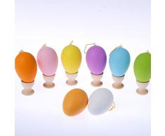 Cordino emulational giocattoli creativi colorate uova di pasqua uovo per bambini decorazioni ornamenti DIY 6 * 4cm, mescolando 50pcs